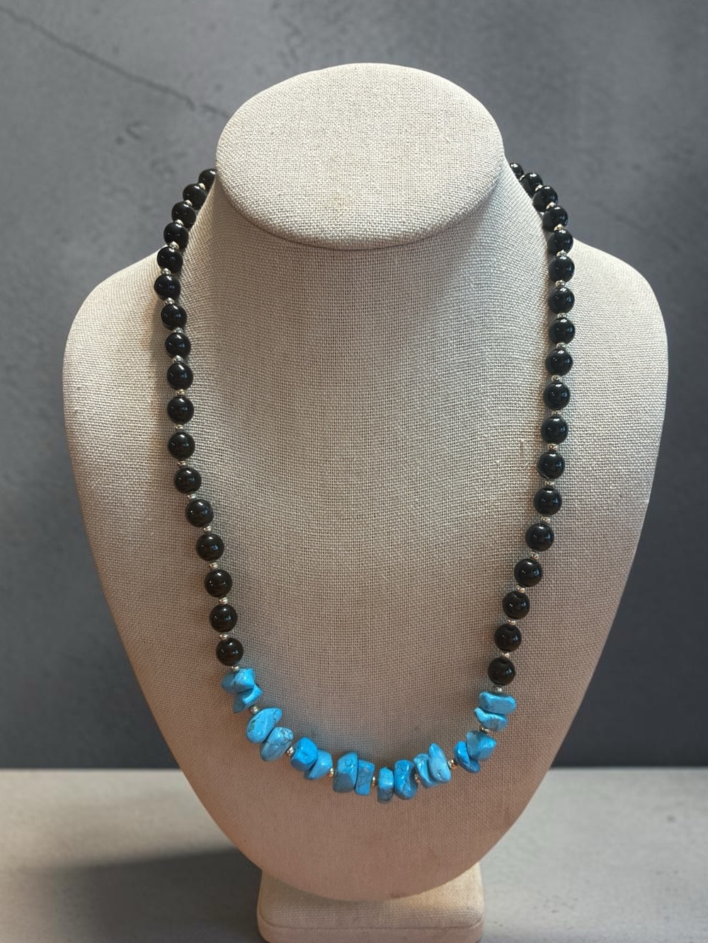 Turquoise & Black Bead Necklace